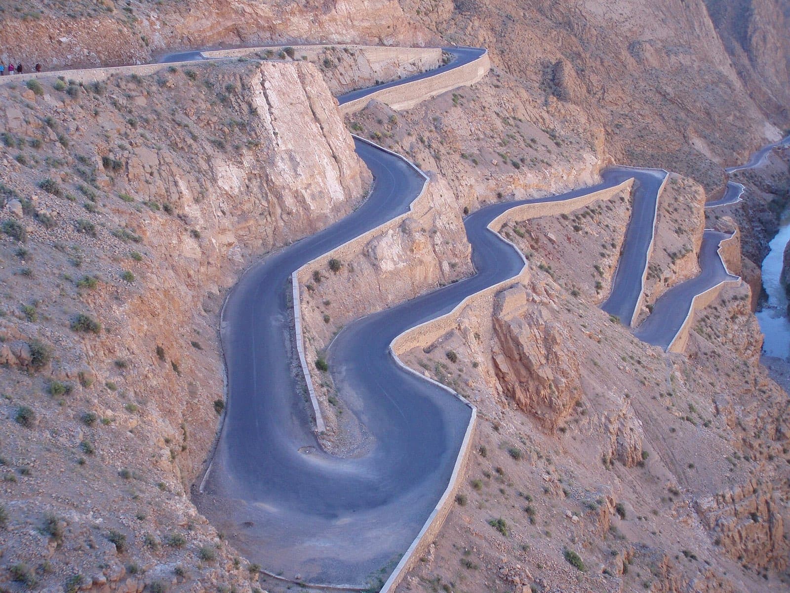 Hairpin bends climbing a steep gorge wall
